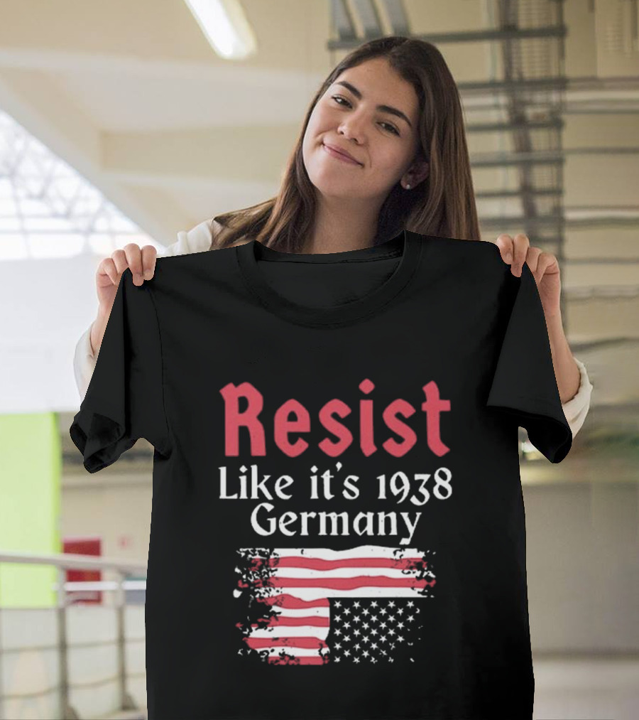 Resist Like It’s 1938 Germany American Flag Distress Style T-Shirt