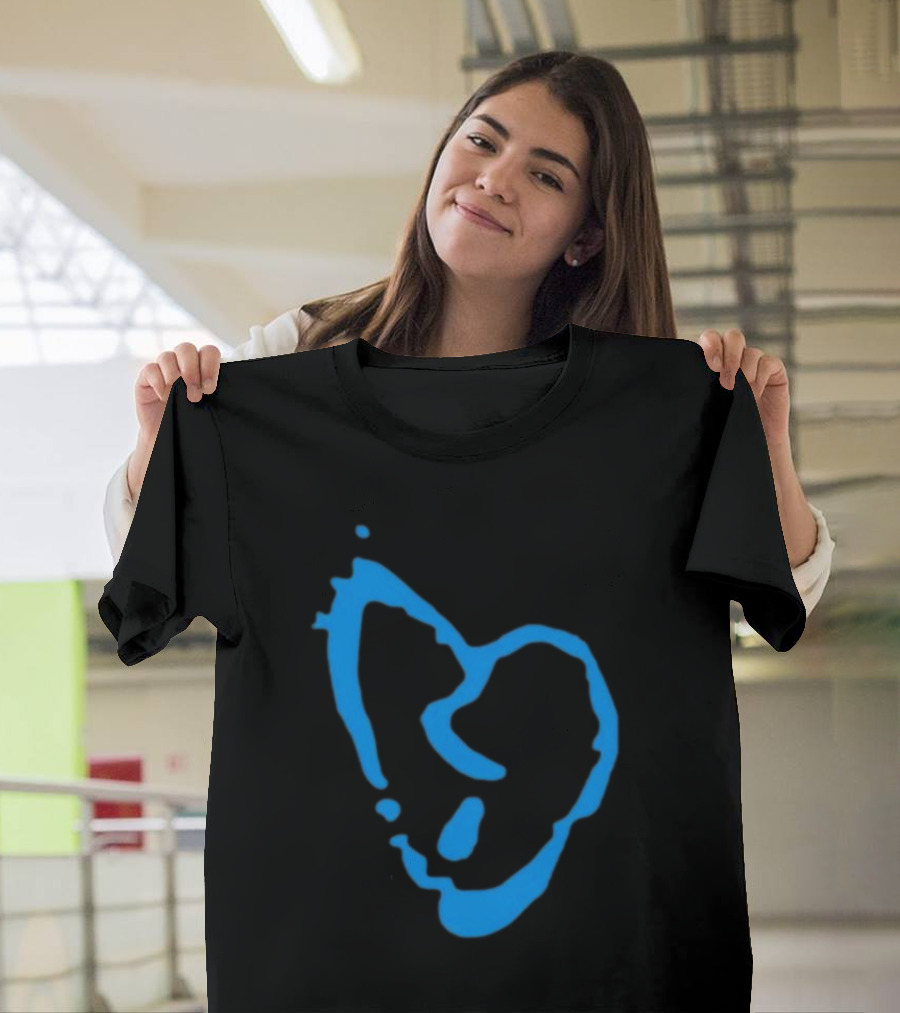 Revenge Lightning Heartbreak Blue Broken Heart Outline T-Shirt
