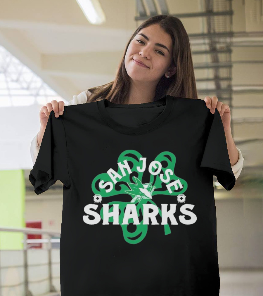 San Jose Sharks St. Patrick's Day Shamrock T-Shirt