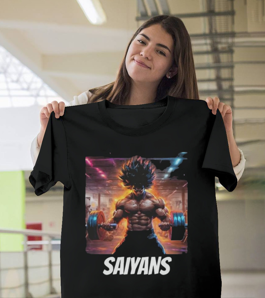 Saiyans Lifting Weights Hyperbolic Gym Training T-Shirt