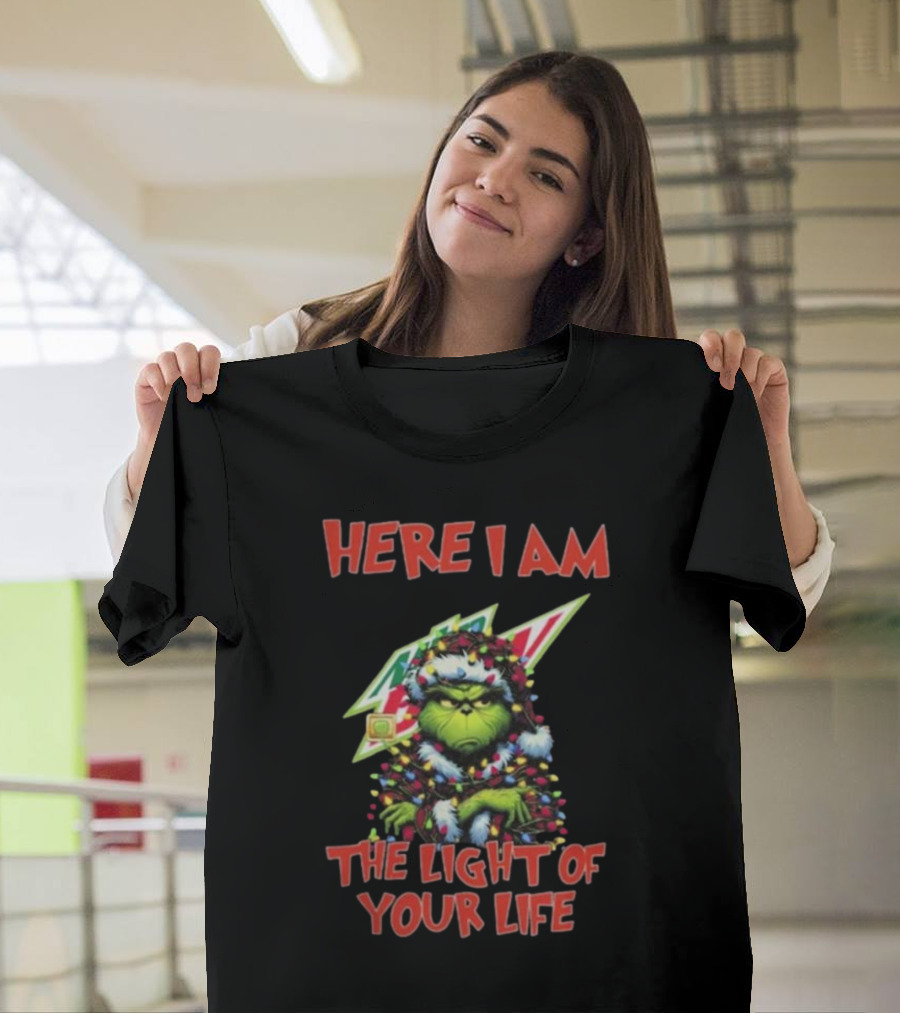 Here I Am Mountain Dew Grinch The Light Of Your Life Christmas Lights T-Shirt