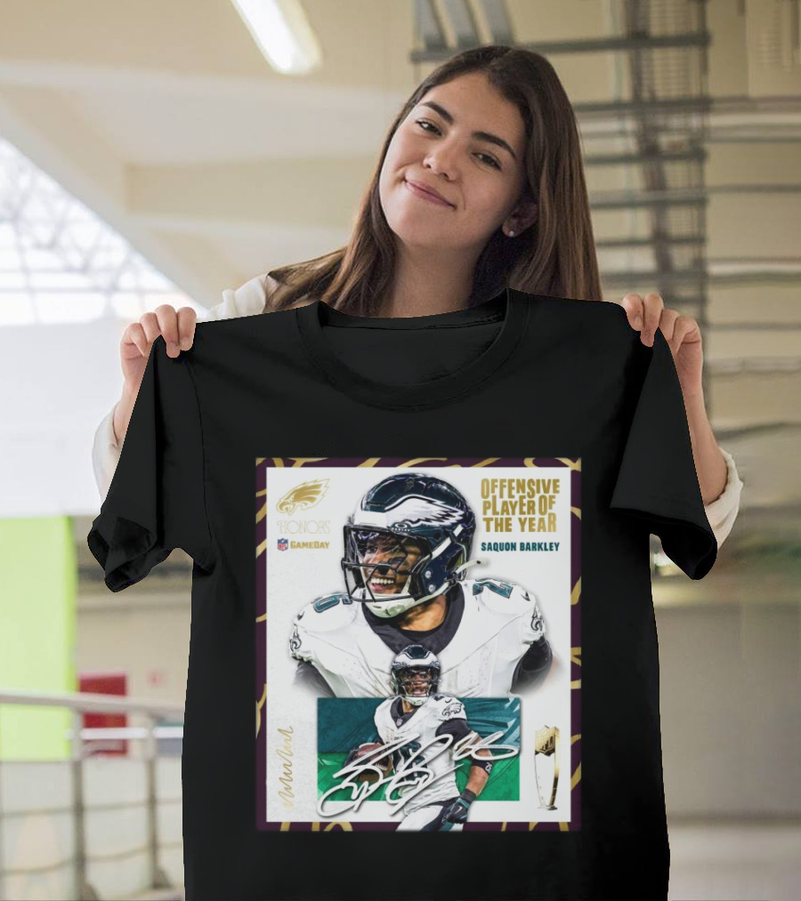 Philadelphia Eagles Saquon Barkley 2024 NFL Honors Gameday Offensive Player of the Year Signature T-Shirt