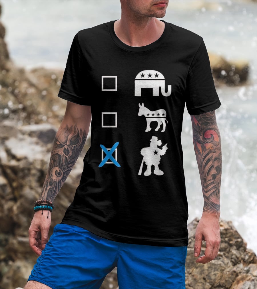 Schwarbocrat Philitical Aphiliation Elephant Donkey Duck Star Boxes T-Shirt