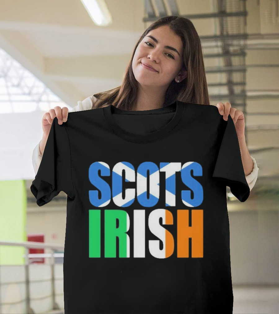 Scots Irish Flag Scottish Saltire Irish Tricolor T-Shirt