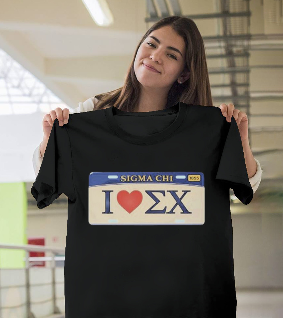 I Love Sigma Chi 1855 Heart ΣΧ Valentine T-Shirt
