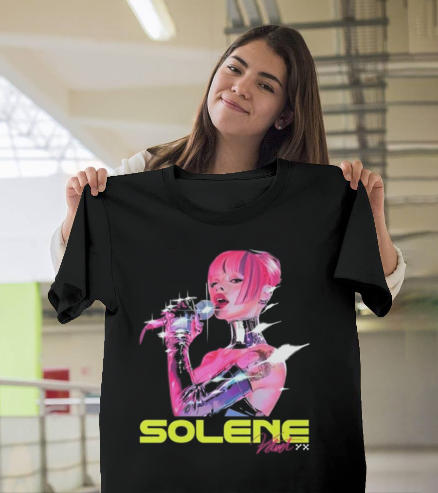 Solene Velvet Wave 2 Neon Portrait T-Shirt