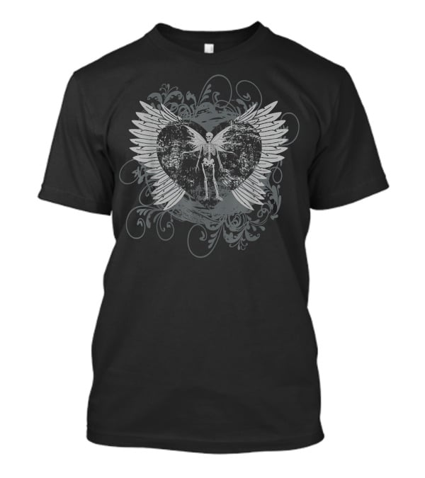 Aesthetic Y2k Fairy Wings Skeleton Heart Grunge T-Shirt
