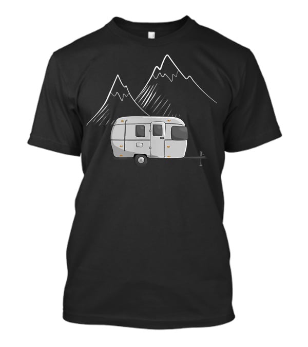 Airstream Camping Trailer With Mountain Outline T-Shirt