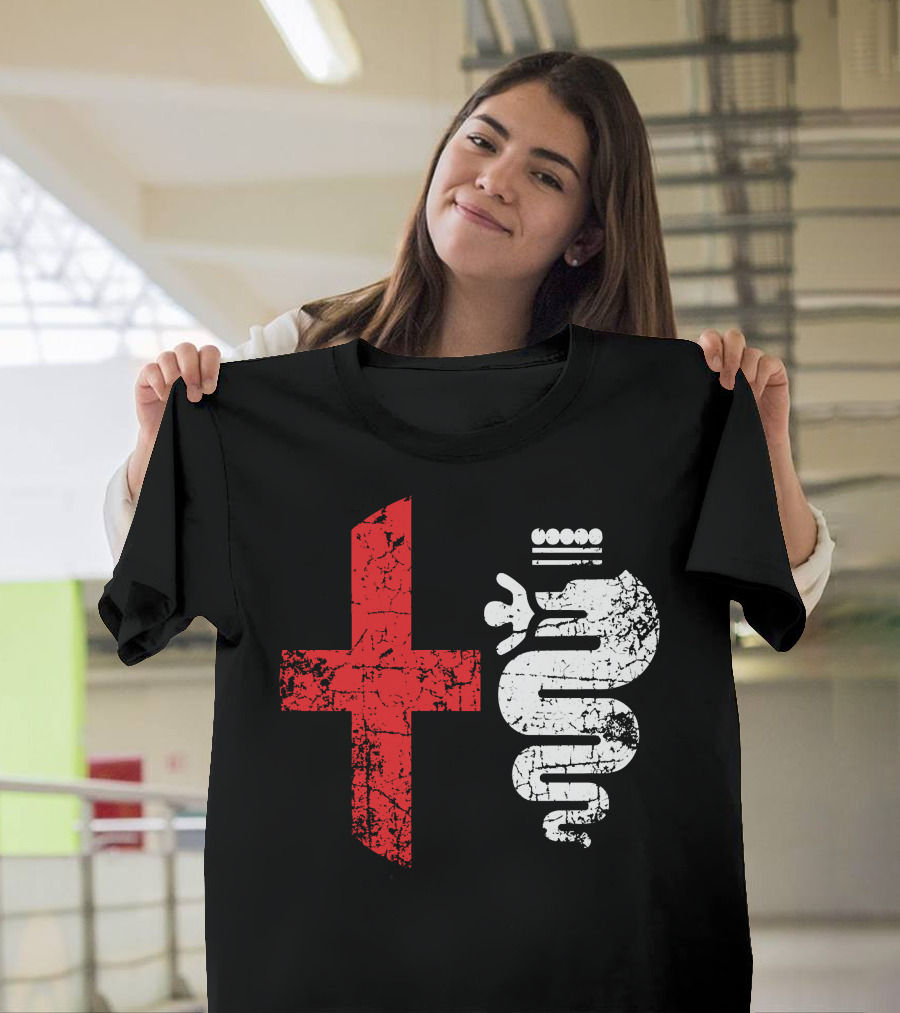 Alfa Car Drivers Stylish Grunge Red Cross Serpent T-Shirt