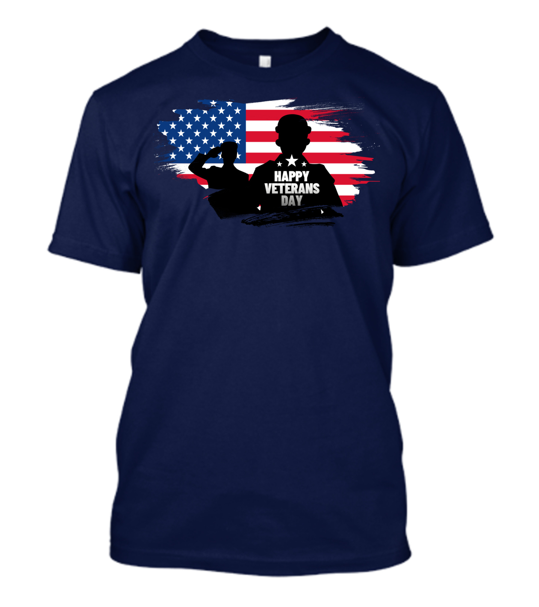 Happy Veterans Day Flag With Saluting T-Shirt