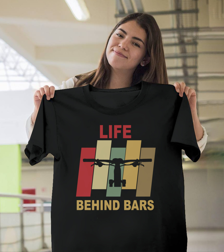 Life Behind Bars Mountain Biking Handlebar T-Shirt