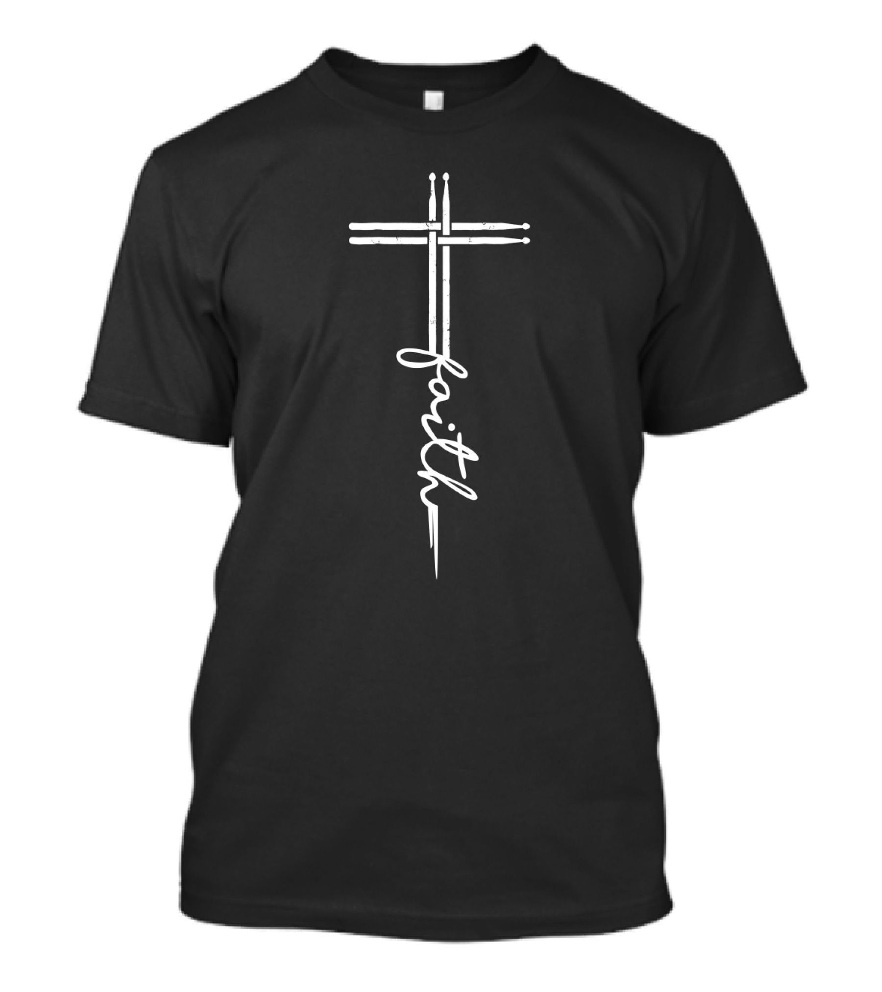 Faith Drum Stick Cross Christian T-Shirt