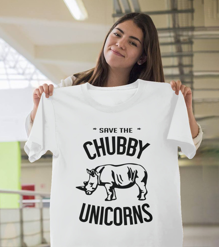 Save The Chubby Unicorns Rhino Conservation Message T-Shirt