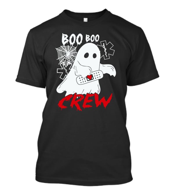 EMT Boo Boo Crew Ghost With Bandage And Cobweb T-Shirt