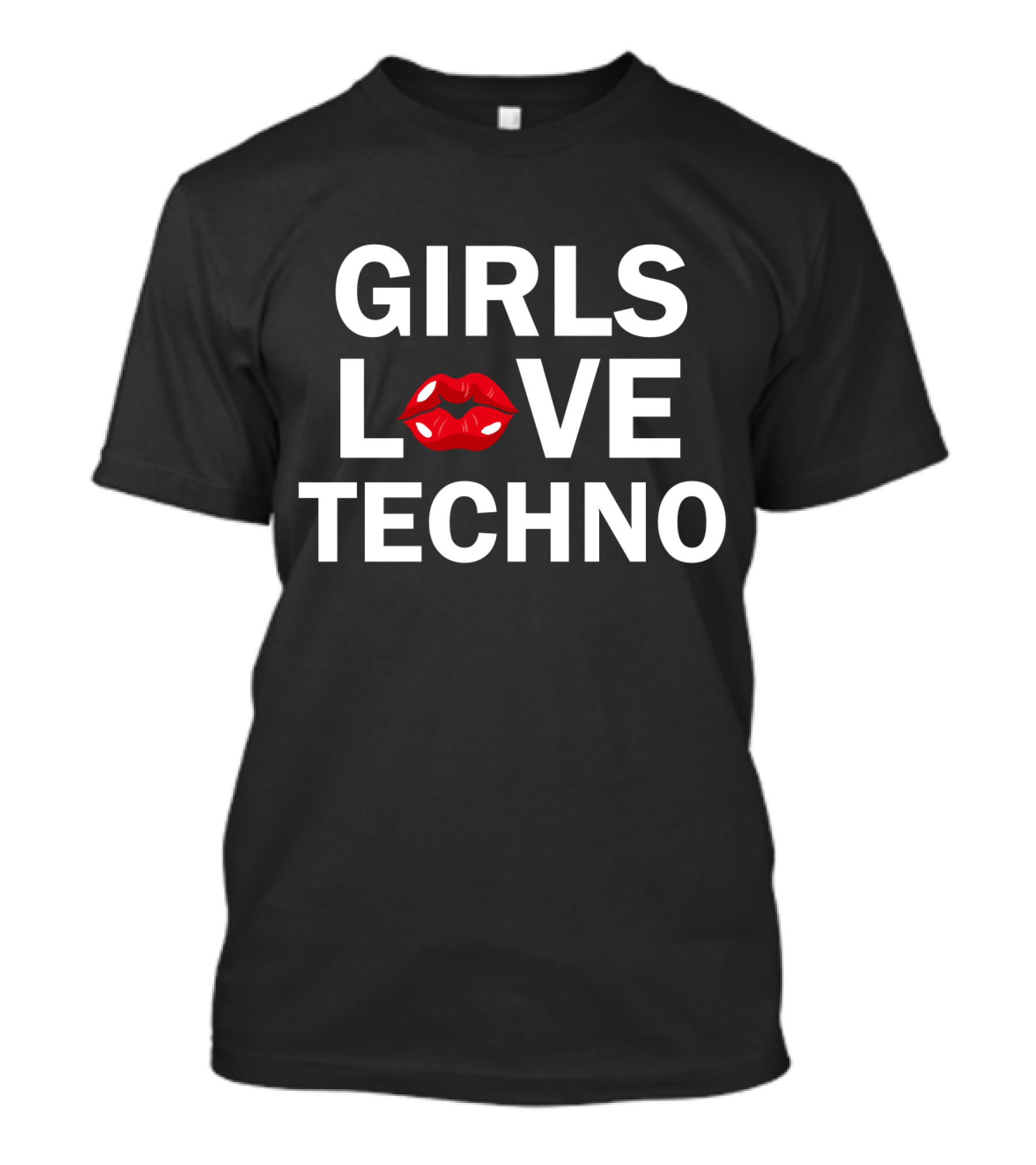 Girls Love Techno Lips T-Shirt