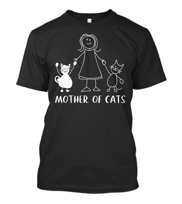 Mother Of Cats Stick Figure With Cats T-Shirt