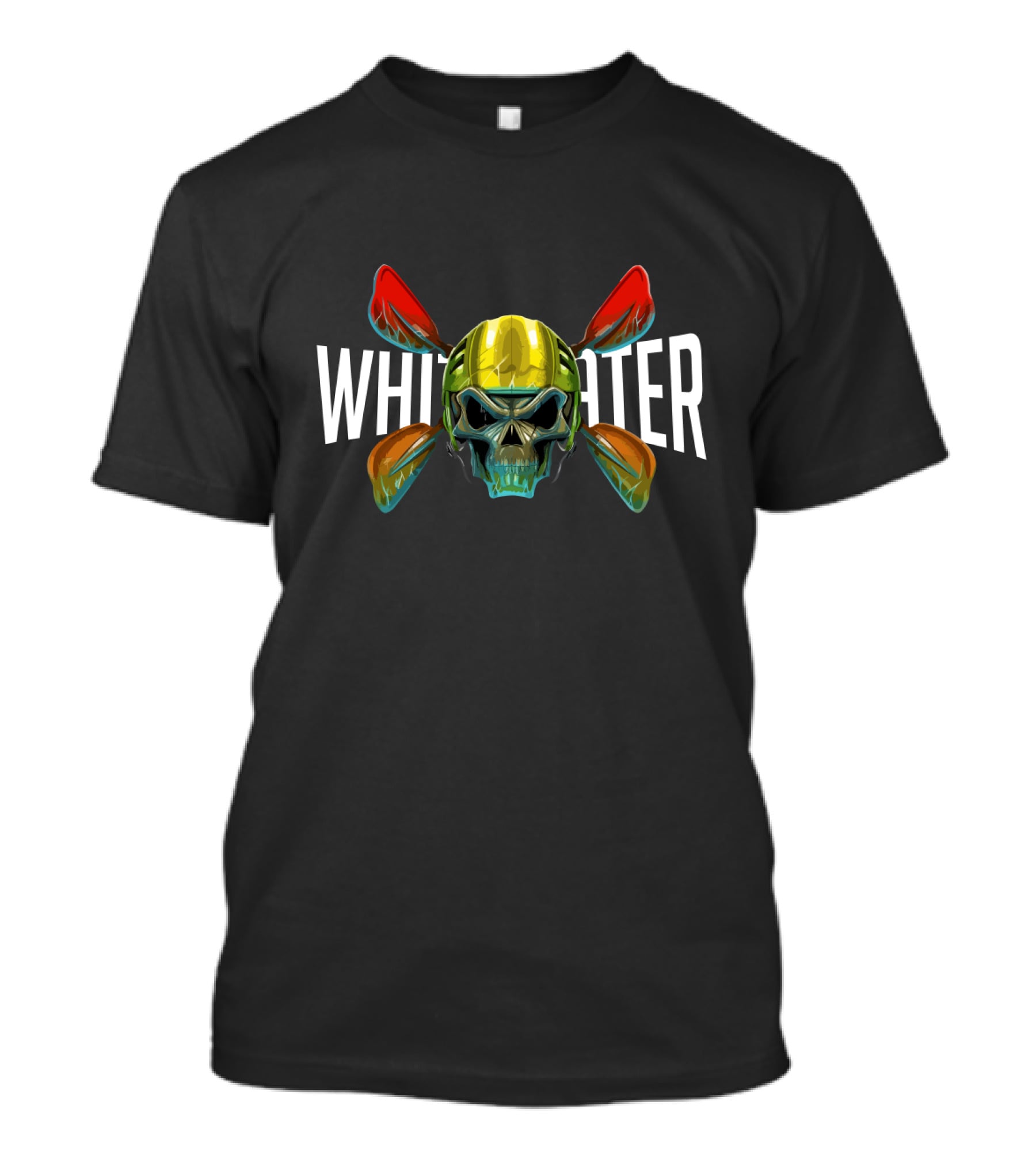 Whitewater Kayak Paddle Skull T-Shirt