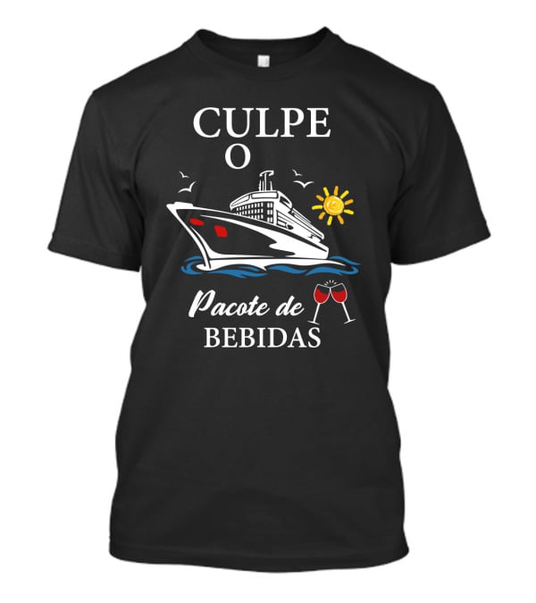 Culpe O Pacote De Bebidas Cruzeiro Sol E Mar Copos De Vinho T-Shirt
