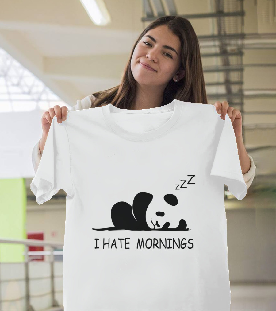 I Hate Mornings Sleeping Panda ZZZ T-Shirt