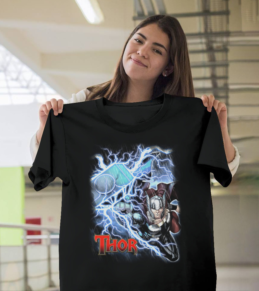 Thor God of Thunder Lightning Hammer Power Display T-Shirt