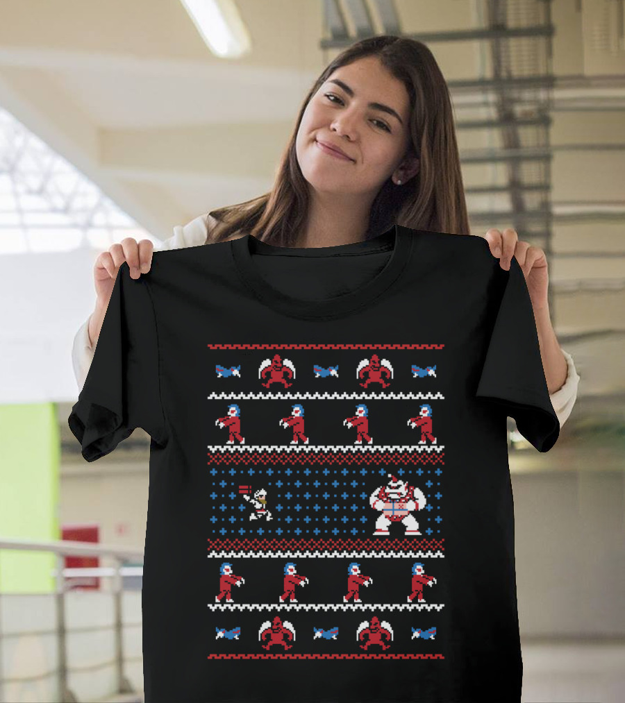 Ghosts 'n Goblins Retro Christmas Sweater Adventure T-Shirt
