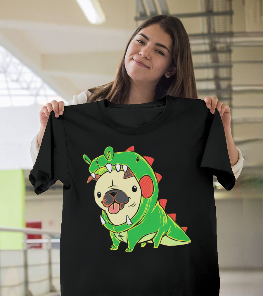 I'm a Dinosaur Cute Dog in Green Costume T-Shirt