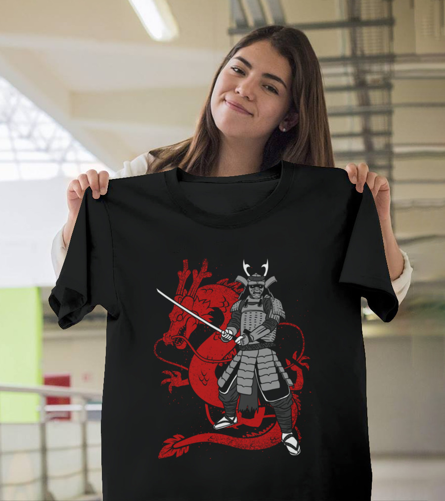 Samurai Japan Red Dragon Warrior T-Shirt