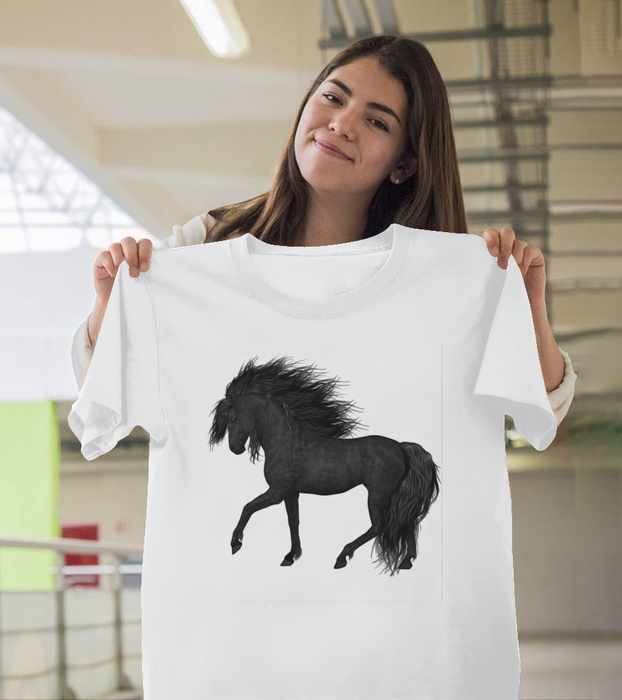 Black Horse Stallion Unicon Heritage T-Shirt