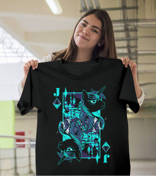 Jack Of Crystals Unicorn Playing Card T-Shirt