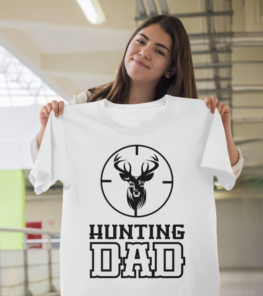 Hunting Dad Hunt With My Son Hunter Deer Target T-Shirt