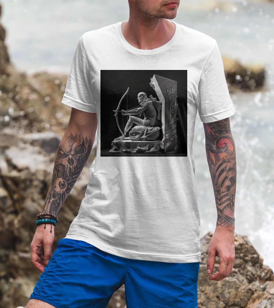 Ong Gia 3 Copy Old Man Archer Statue T-Shirt