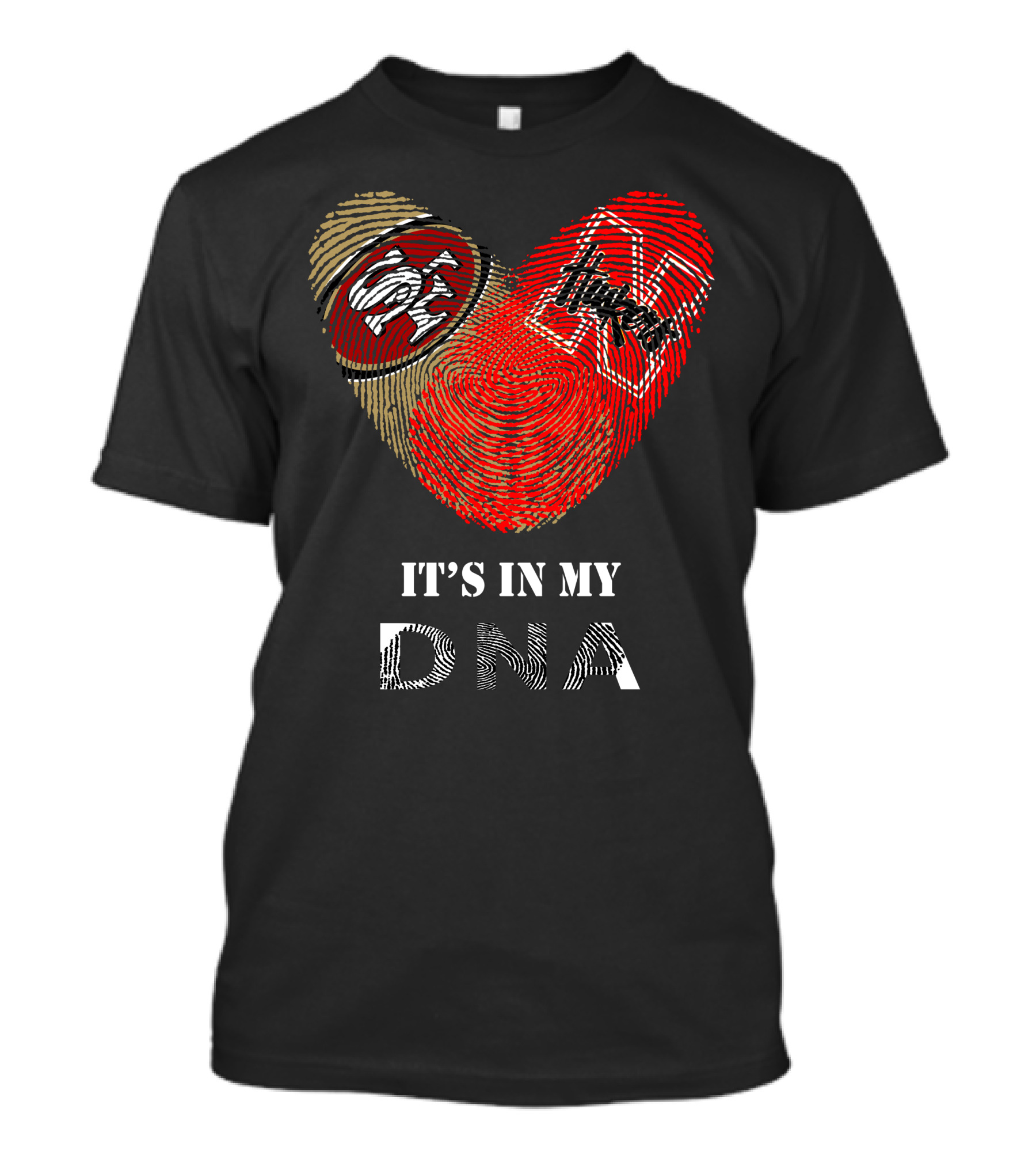 49Ers Nebraska Cornhuskers Fingerprint Heart DNA T-Shirt
