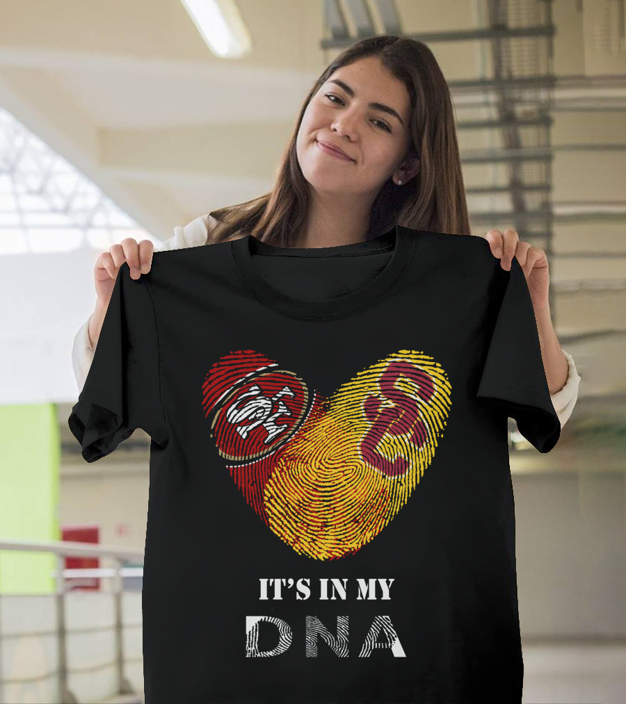 49Ers USC Trojans DNA Fingerprint Heart T-Shirt
