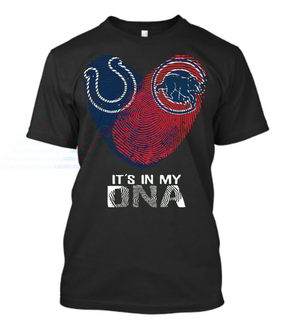 Colts Cubs It's In My Dna Fingerprint Heart T-Shirt
