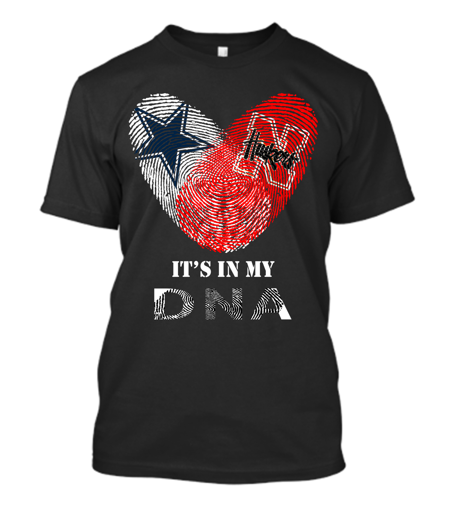 Cowboys Huskers It's In My DNA Fingerprint T-Shirt