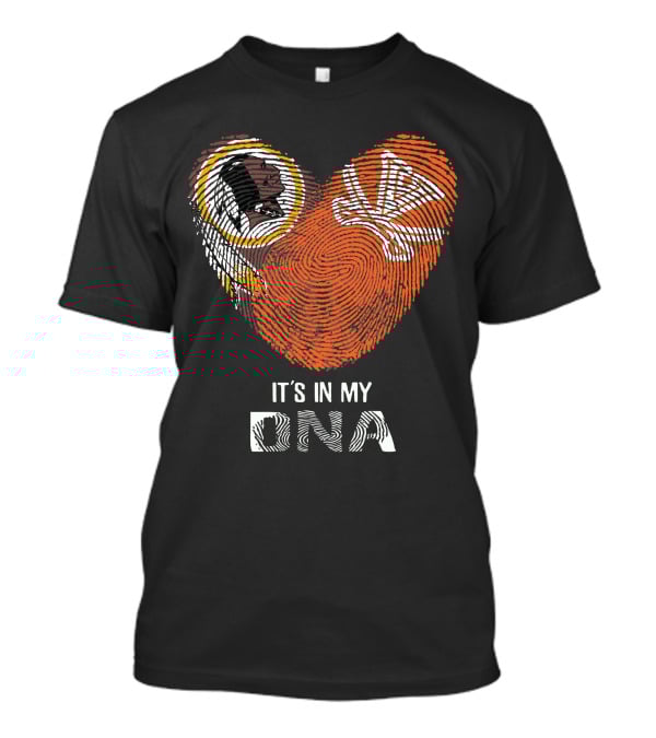 Redskins Cavaliers It's In My Dna Heart Fingerprint T-Shirt