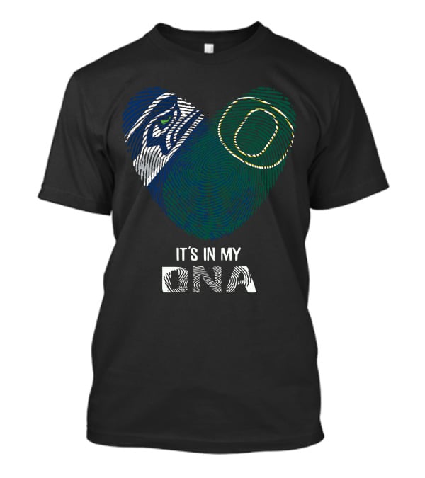 Seahawks Ducks Fingerprint Heart It's In My DNA T-Shirt
