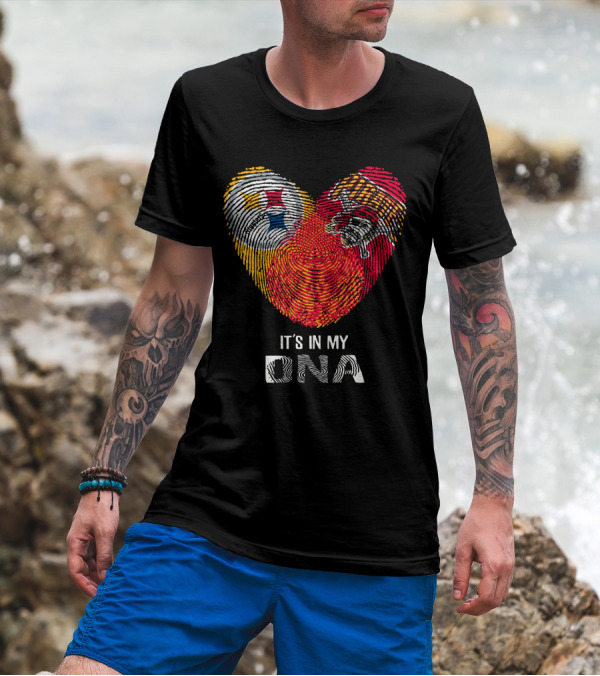 Steelers Pirates It’s In My DNA Fingerprint Heart T-Shirt