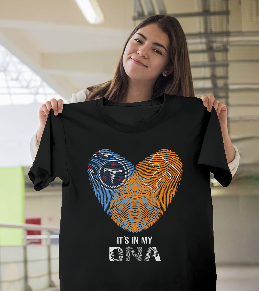 Tennessee Titans It's In My DNA Fingerprint Heart With Team T-Shirt