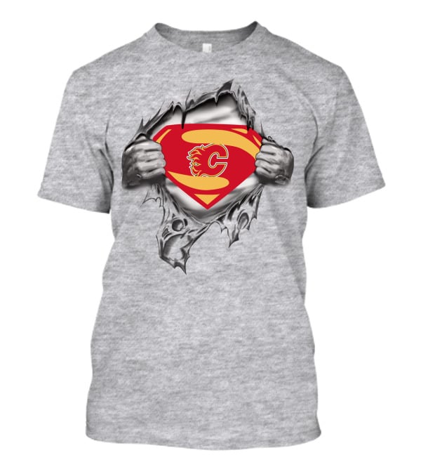 Calgary Flames Superman Logo Crossover T-Shirt