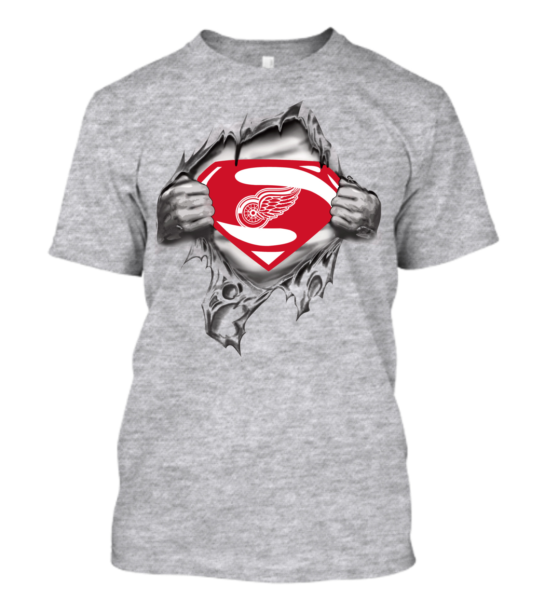 Detroit Red Wings Superman Symbol Iconic Crossover T-Shirt