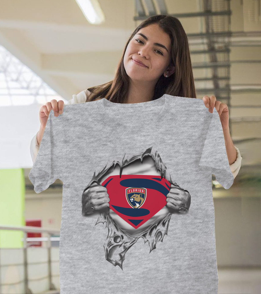 Florida Panthers Superman Shield T-Shirt