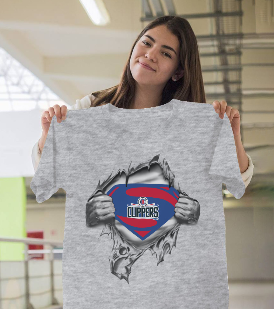 Los Angeles Clippers Superman Logo Emblem T-Shirt