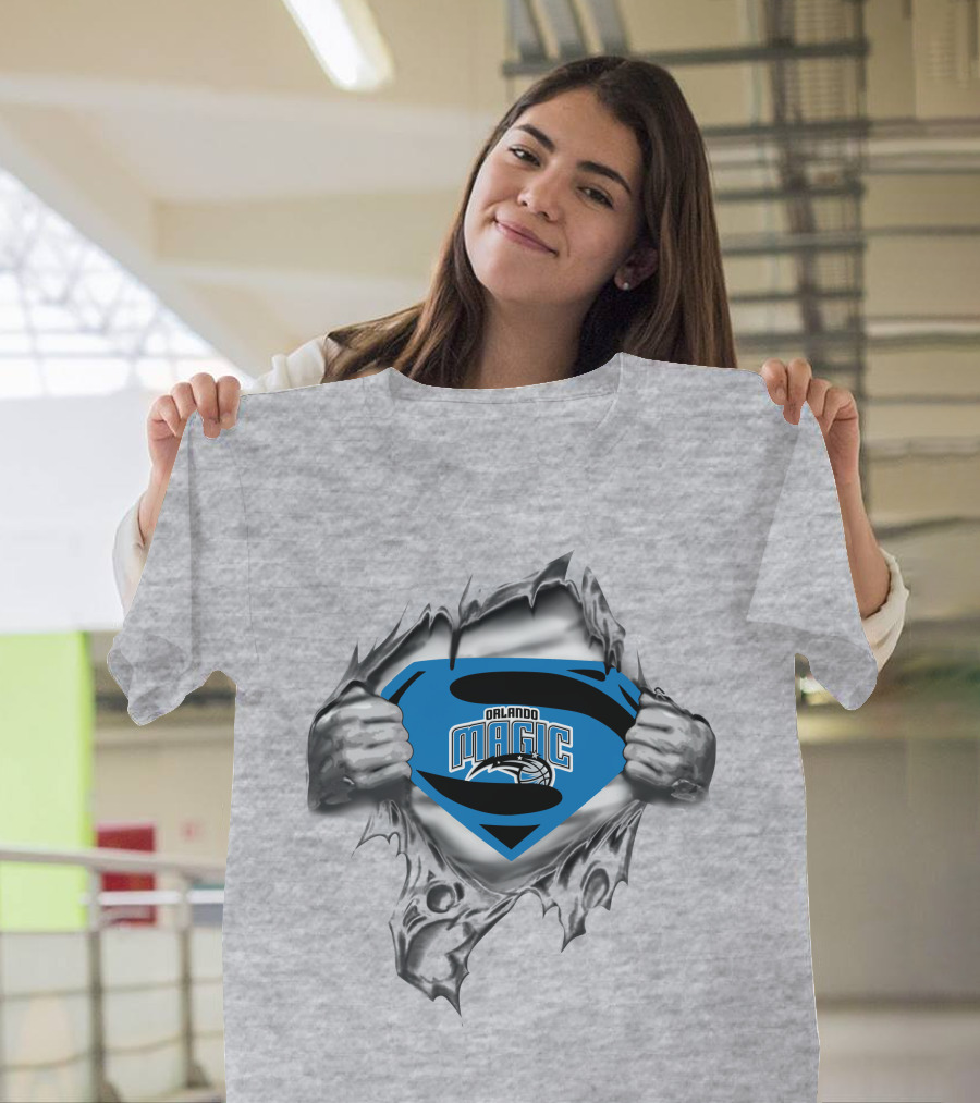 Orlando Magic Superman Logo Torn T-Shirt