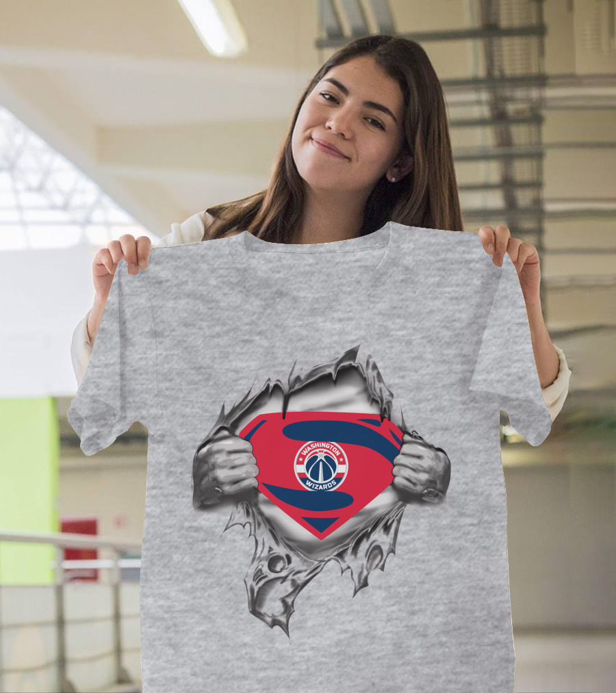 Washington Wizards Superman Logo Emblem Burst T-Shirt