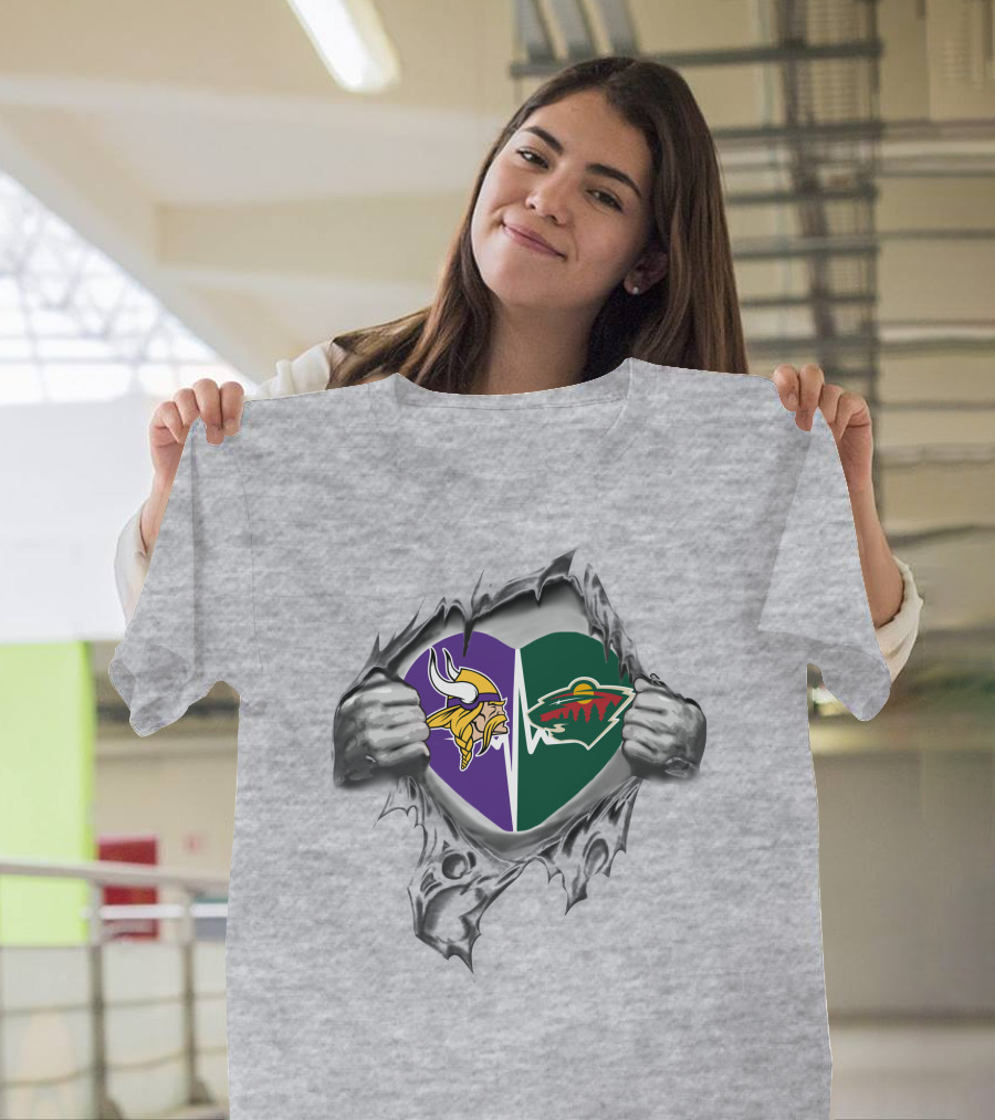 Vikings Wild It's In My Heart NFL Minnesota Sports Passion T-Shirt