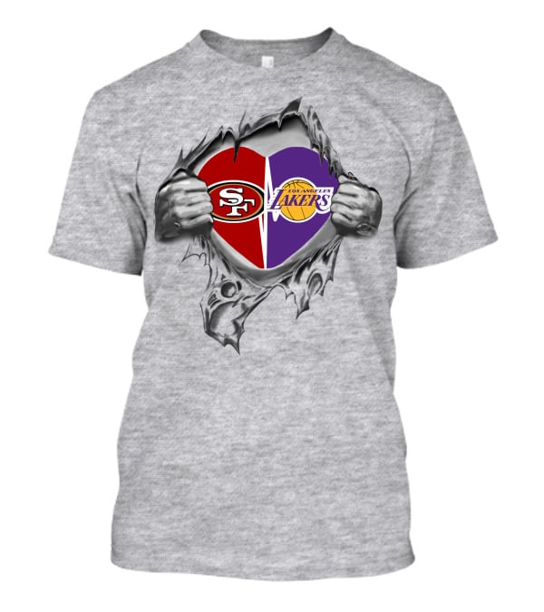 San Francisco 49Ers Los Angeles Lakers Heart T-Shirt
