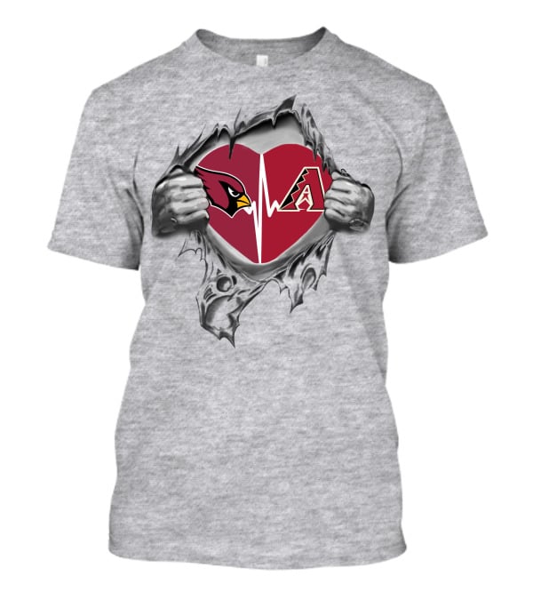 Cardinals Diamondbacks Heartbeat Passion Dual Team Spirit T-Shirt