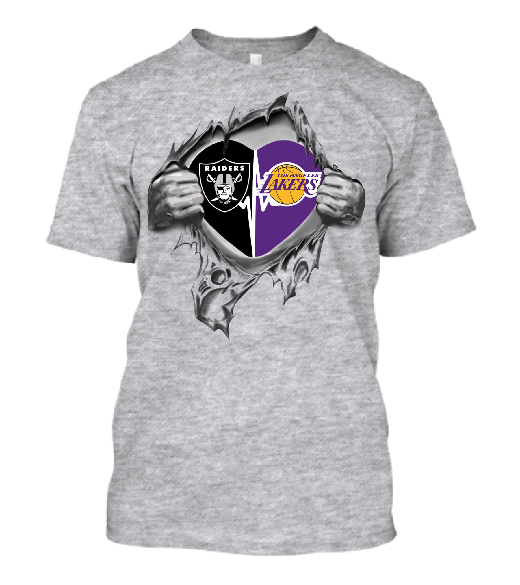 Raiders Lakers Heartbeat Passion Iconic T-Shirt