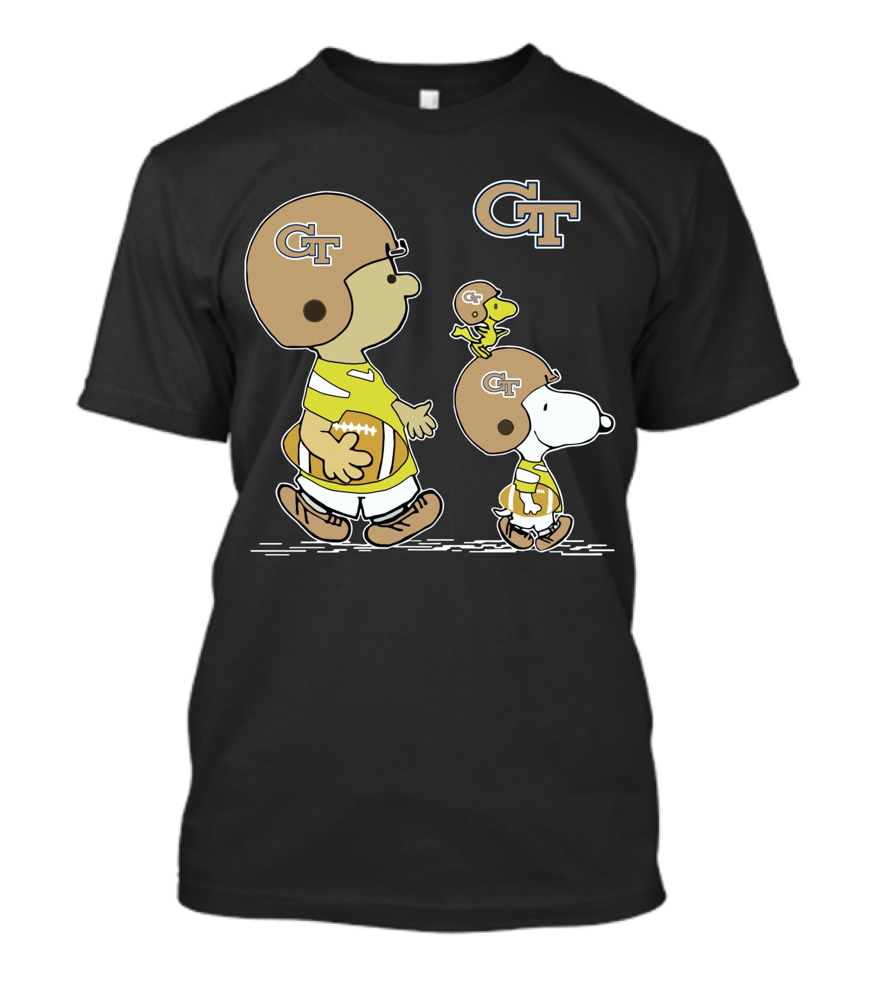 Georgia Tech Yellow Jackets Snoopy And Woodstock Football Duo T-Shirt